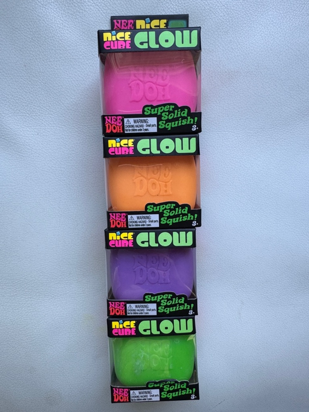 SHIPS TODAY! 4 Nee Doh Nice Cube Glow in the Dark Green Squishy TikTok Viral Toy